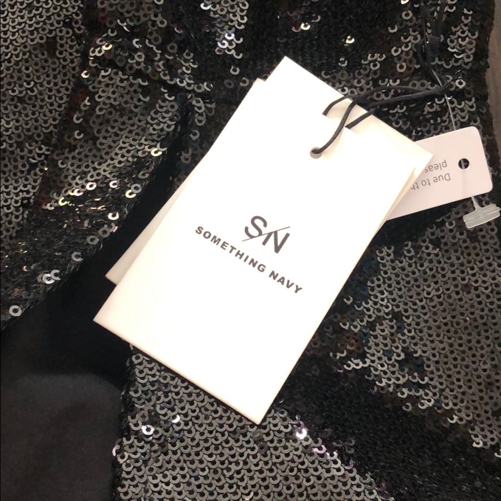 NWT Something Navy Long Sleeve Sequin Mini Dress - Picture 8 of 13